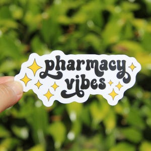 Pharmacy Vibes Sticker, Pharmacy Technician Sticker, Decal, Vinyl Sticker, Laptop Sticker, Gift for Pharmacy Tech, Occupation Sticker