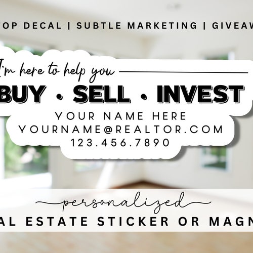 PERSONALIZED Ask Me About Real Estate Sticker or Real Etsy