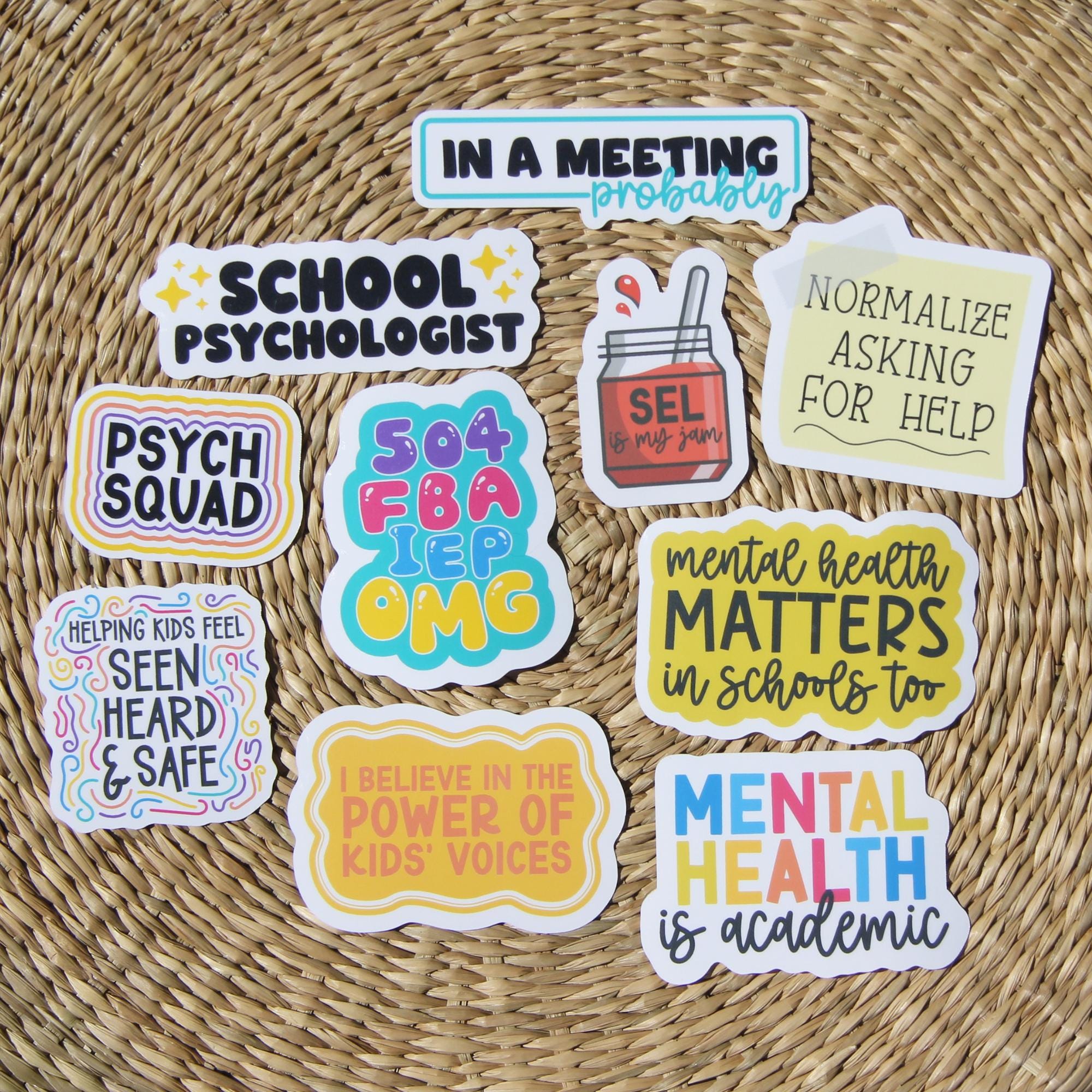 School Psychologist 10-sticker Pack, Counseling Sticker, Gift for ...