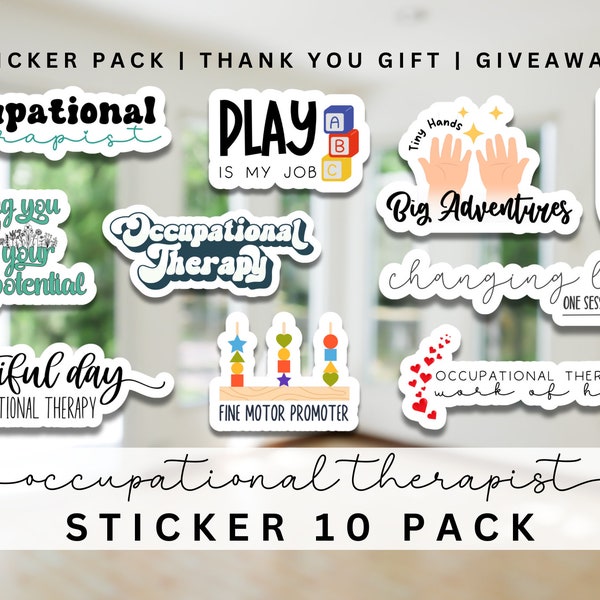 Occupational Therapist Sticker Pack, Decals, Vinyl Stickers,Laptop Stickers, OT Sticker, Gift for Occupational Therapist,Occupation Stickers