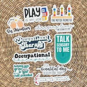 Occupational Therapist 10-Sticker Pack, Vinyl Stickers, Laptop Stickers, OT Sticker, Gift for Occupational Therapist,Occupation Stickers All 10 Stickers