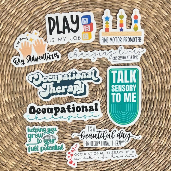 Occupational Therapist 10-Sticker Pack, Vinyl Stickers, Laptop Stickers, OT Sticker, Gift for Occupational Therapist,Occupation Stickers