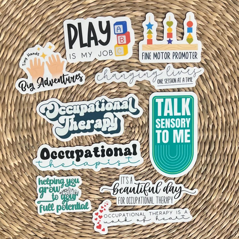Occupational Therapist 10-Sticker Pack, Vinyl Stickers, Laptop Stickers, OT Sticker, Gift for Occupational Therapist,Occupation Stickers All 10 Stickers