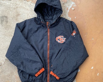 Vintage Pro Player OSU Beavers Oregon, State Quilted Reversible Coat Hooded XL