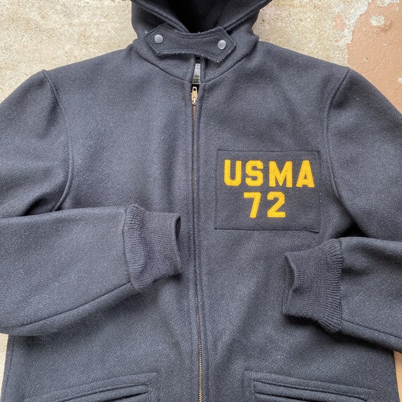 Vintage 60s 70s USMA Cadet Jacket Black Wool Full Zip Men's Vintage 60s 70s USMA Cadet Jacket Black Wool Full Zip Men's
