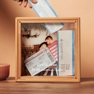 Paar Vatertag Memory Box, Foto Bild Schatten Box Reiseplan Fernweh Datum Nacht Andenken Konzert Theater Kino Karte Display