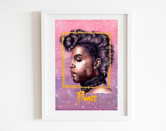 Prince, hight quality glicée watercolor print