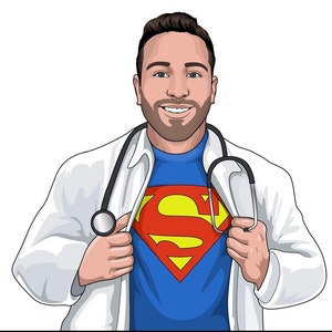 Personalisiertes Cartoon Portrait, personalisiert auf Tassen, Rahmen, digitale Kopie mit kostenloser Lieferung