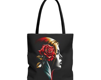 Rose In Silhouette Tote Bag (AOP)