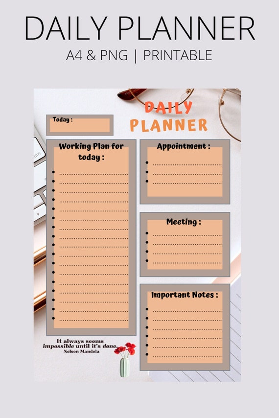 Working Planner Printable Working Planner Undated Working | Etsy