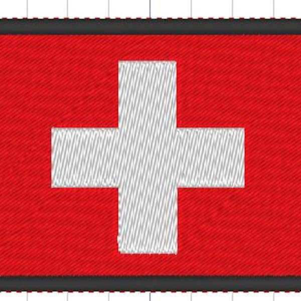 Swiss Flag Embroidery File - Digital Download, Dual Size Pack, Patriotic Stitching Design, Switzerland-Inspired Gift