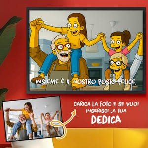 Bild im Simpsons-Stil personalisiert mit Foto und Widmung – originelle Geschenkidee zum Muttertag – Papa-Großeltern-Freunde-Weihnachten-Geburtstag