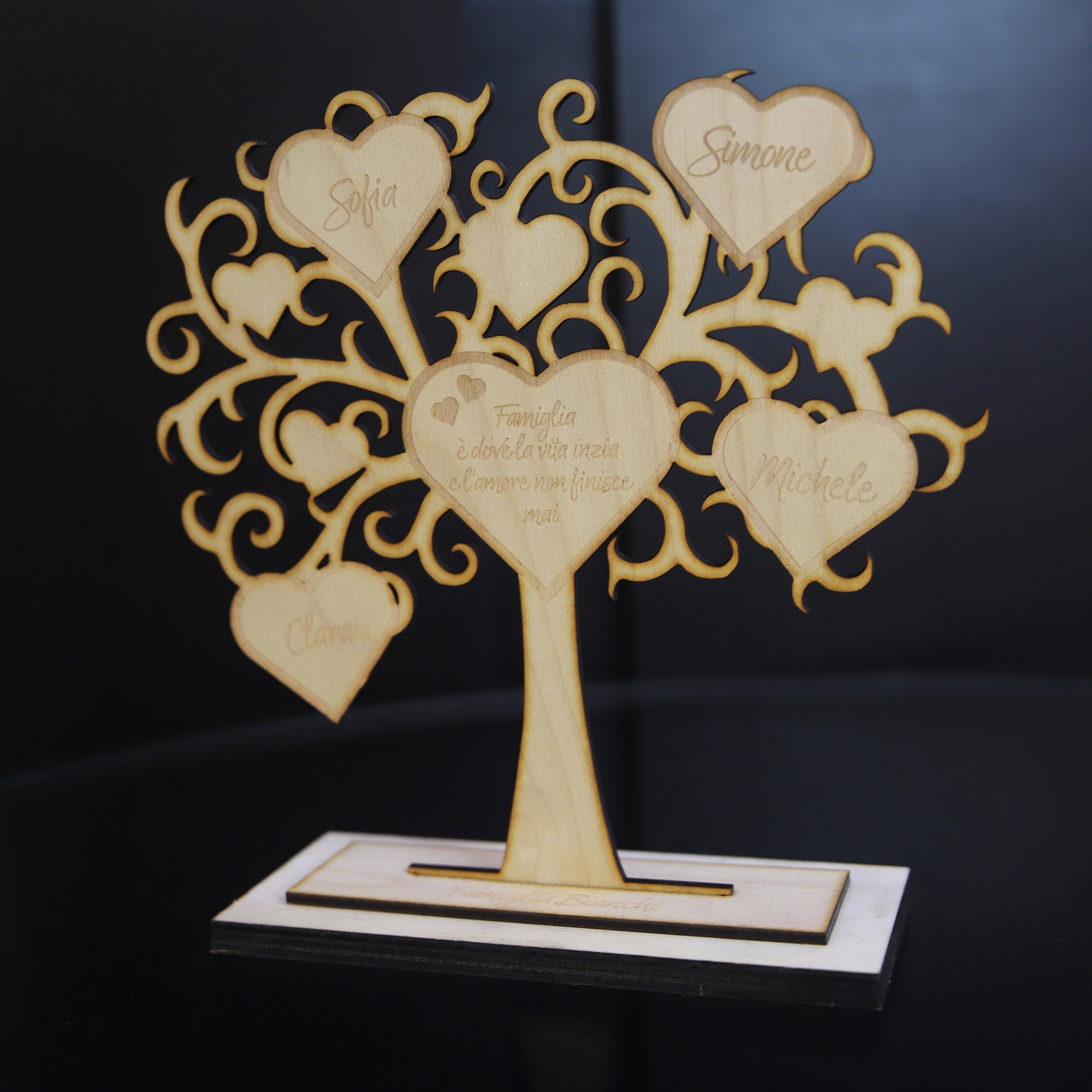 Personalized Family Tree of Life with Wooden Names - Gift Idea
