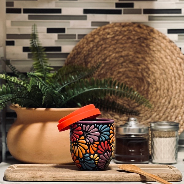 Handmade Small Mexican Talavera Thermo Cup