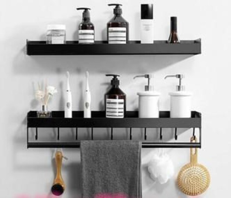 METAL WALL SHELF Modern Floating Shelf Minimalist Bathroom Etsy UK