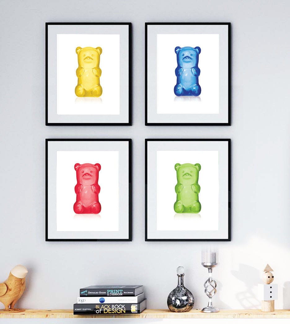 3 Gummy Bears Sticker  Music notes art, Baby girl room decor