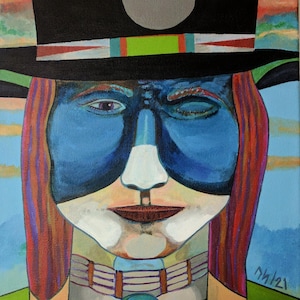 Native Art Print, Portraiture &quot;Warrior&#39;s Decision&quot;, Native Spirit, First Nation, Métis Culture, Canadian Indigenous Artist Annette Sullivan
