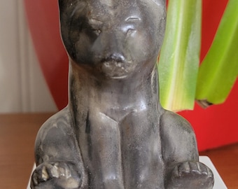 Hand Carved Soapstone Wolf Figurine: Thorn Arts Canada Collectible