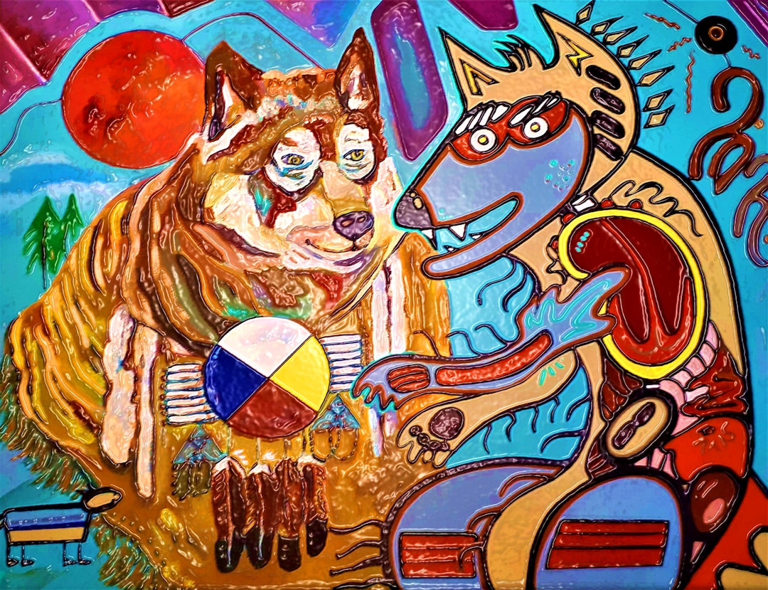 Wall Art Nanabush and Wolves Ojibway Stories Anishinaabe - Etsy