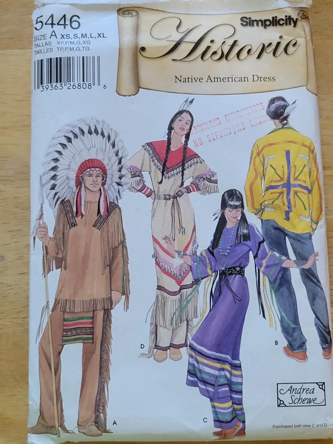 Factory Folded Uncut Native American Dress Regalia Powwow Simplicity Patterns, 2000, New in ...