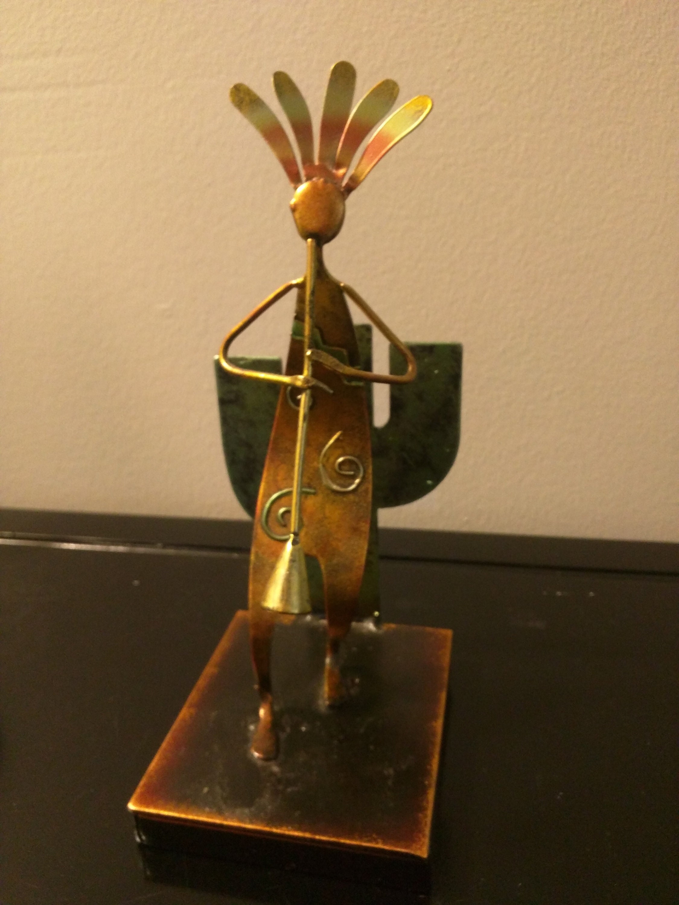 Sculpted Metal Kokopelli Table Top Deity Figurine Etsy