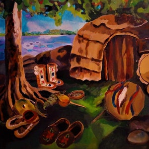 Art Print All Our Sisters Wall Art, Healing Lodge, Giiweshkaa-Moves Homeward, First Nation, Metis, Inuit, Indigenous artist Annette Sullivan