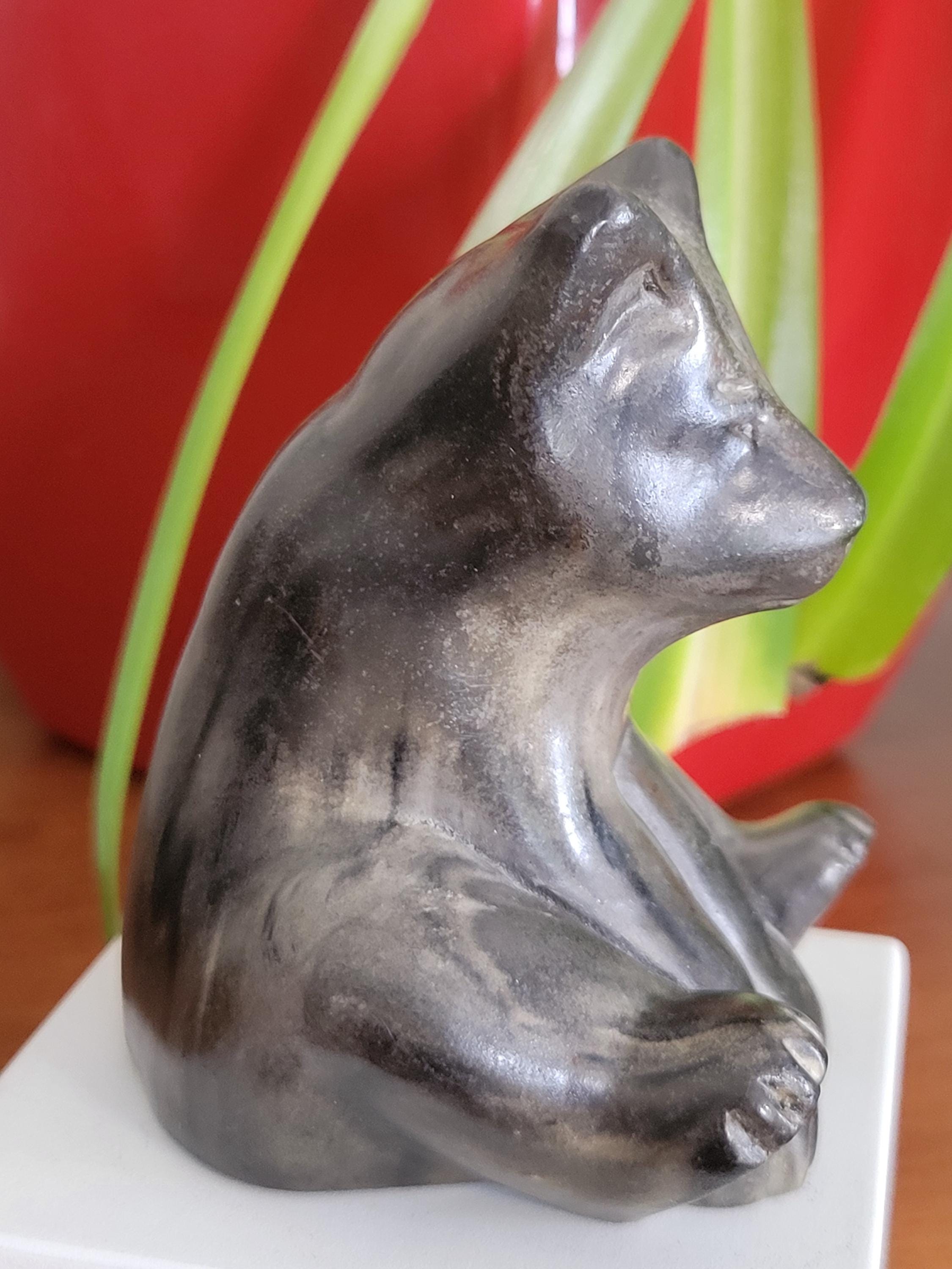 Hand Carved Soapstone Wolf Figurine: Thorn Arts Canada Collectible