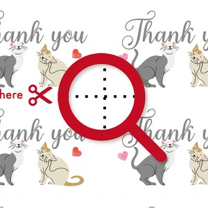 Cats Thank You Card Printable Template Letter Size DYI Print | Etsy