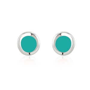 Turquoise Enamel Stud Earrings