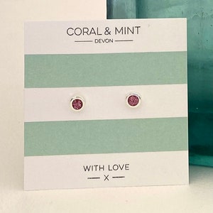 Pink Sparkle Enamel Studs
