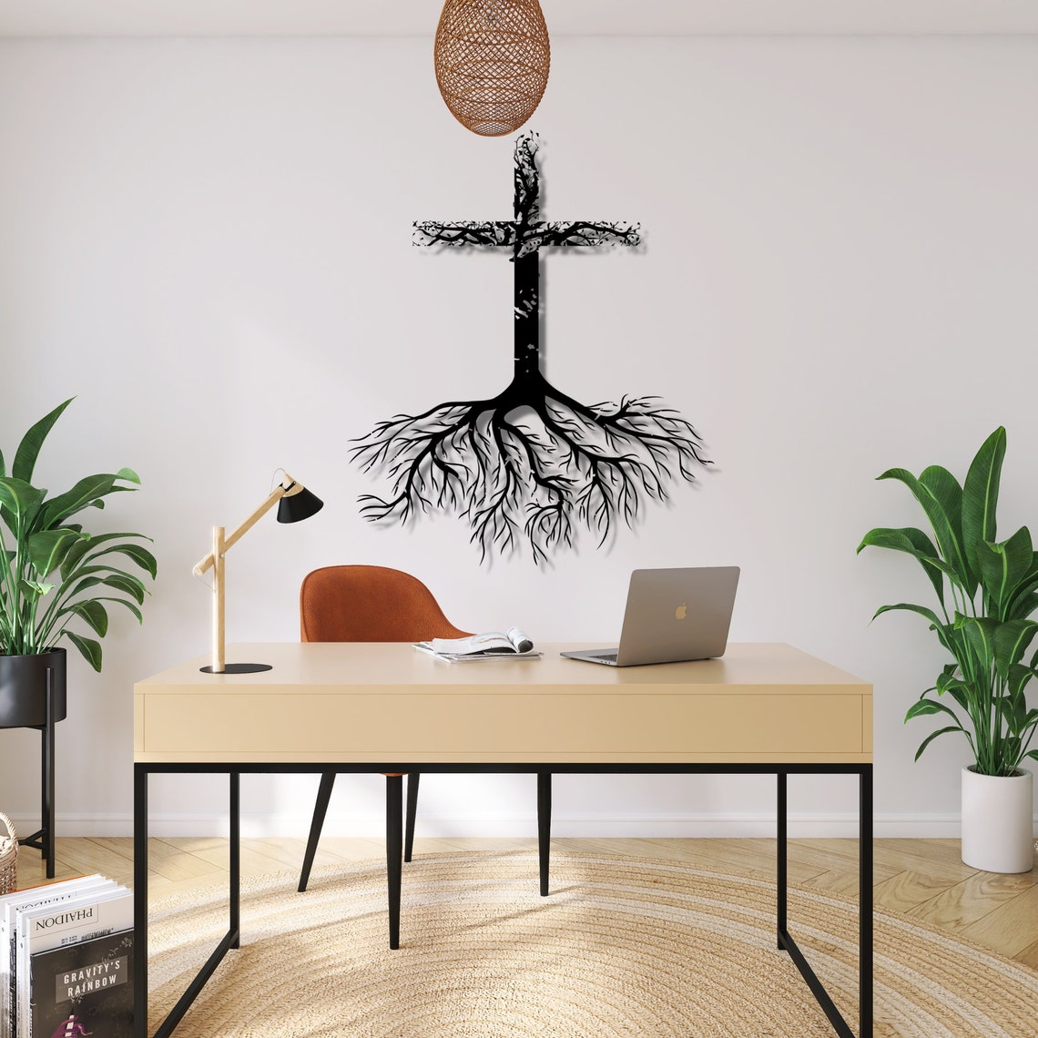 CROSS & Roots,christian Metal Wall Art,home Decor, Jesus Cross Wall Art