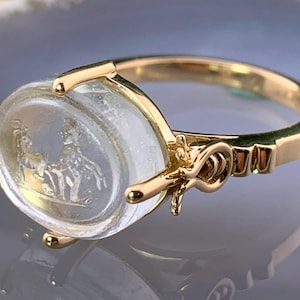 Antique 18K & Ancient Replica Glass Intaglio Conversion Ring - Etsy