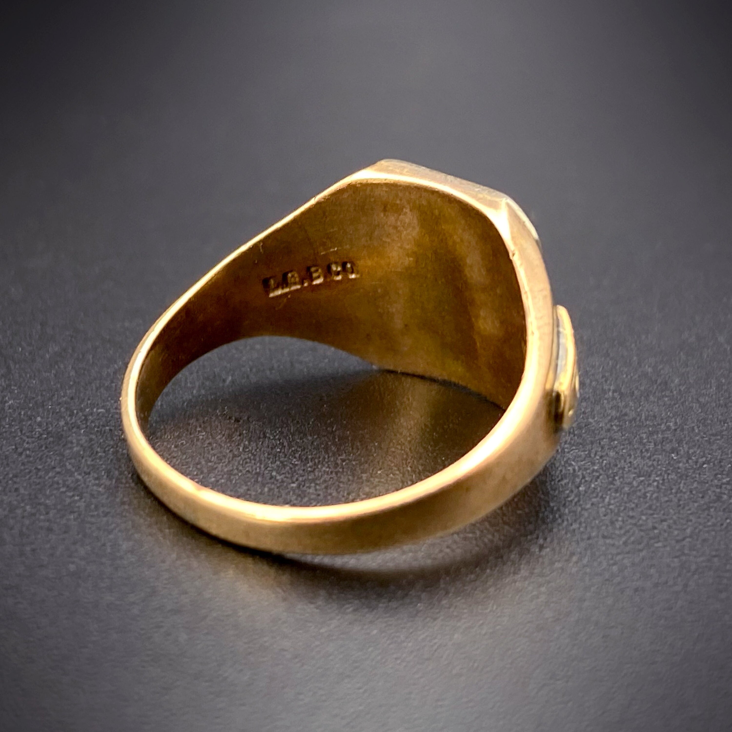 【骨董級】1918年 vintage gold ring K10 カレッジリング 1925】U.S. VINTAGE John Marshall High School イエロー