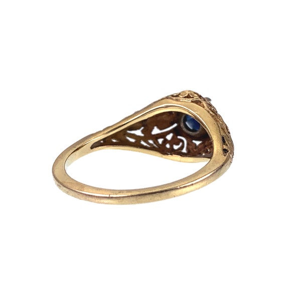Art Deco 14K Sapphire Ring - image 4