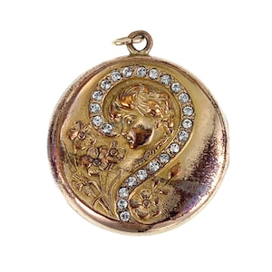 Antique Art Nouveau Gold Filled Question Mark Locket Pendant