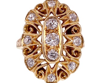 Antique 14K & Diamond Ring