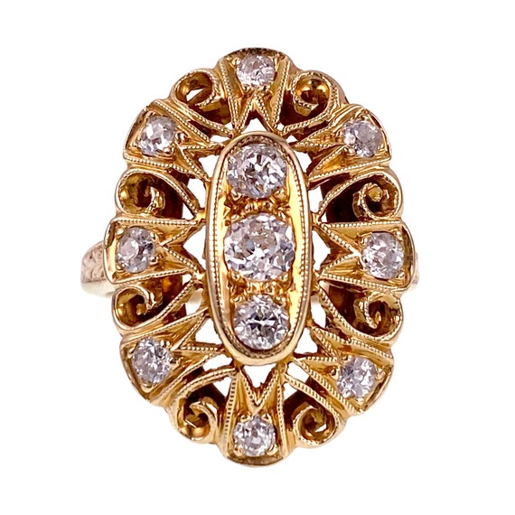 Antique Edwardian 14K & Diamond Ring