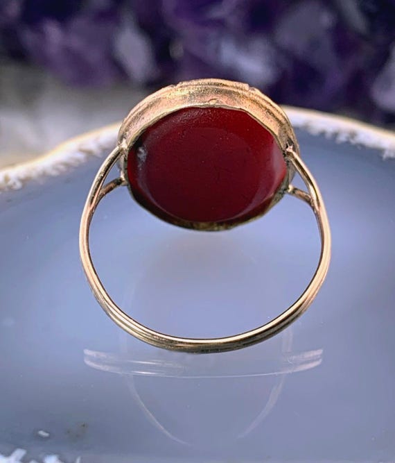 Antique Carnelian Intaglio Conversion Ring - image 5