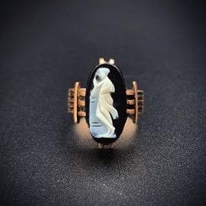 Antique 14K Hardstone Cameo Ring