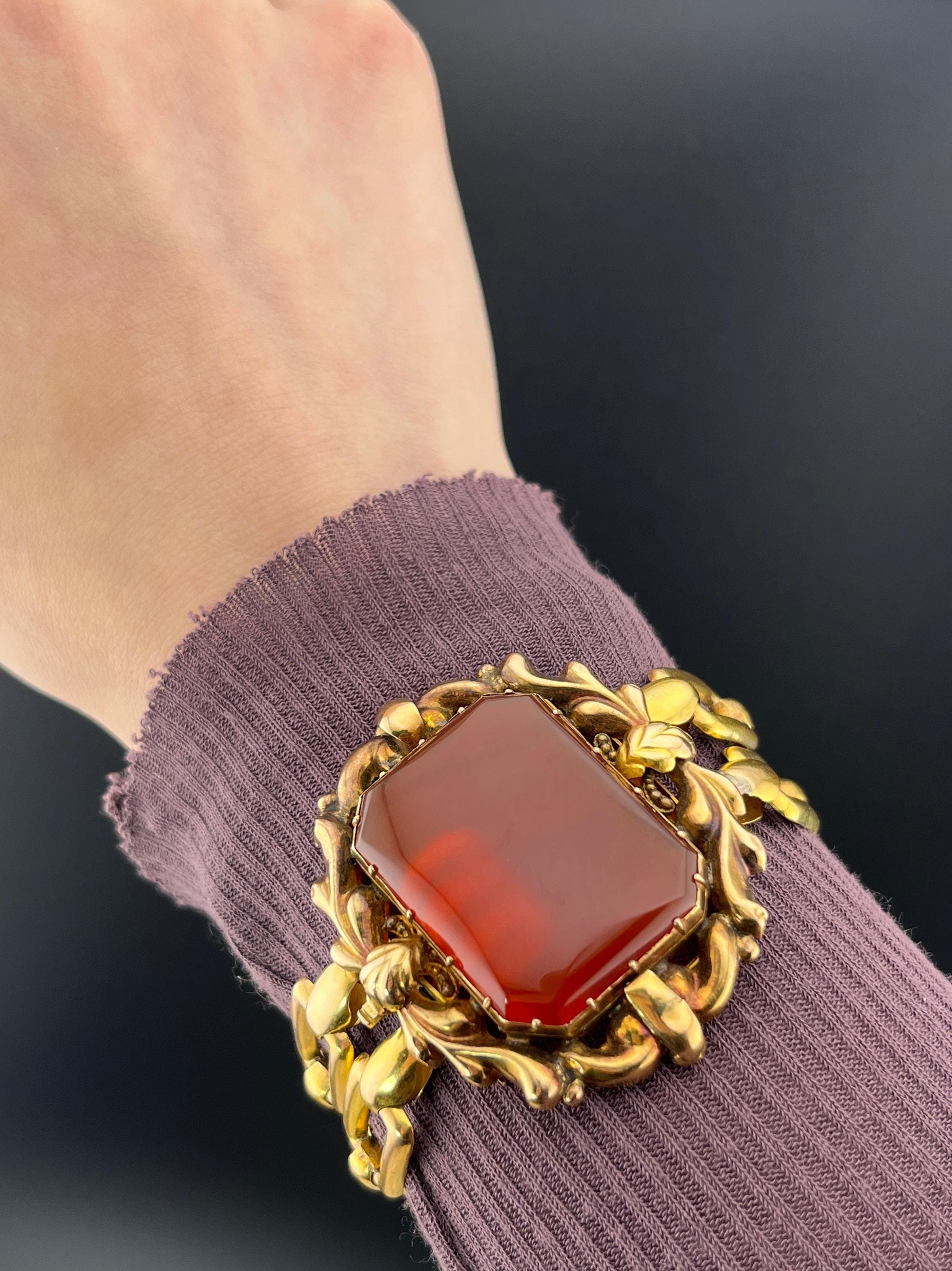 アンティーク 18K & カーネリアン ブレスレット - Etsy 日本