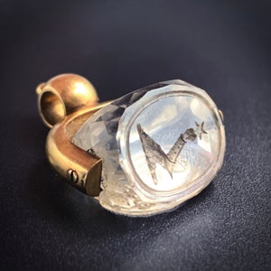 Antique 14K & Crystal Spinner Watch Fob
