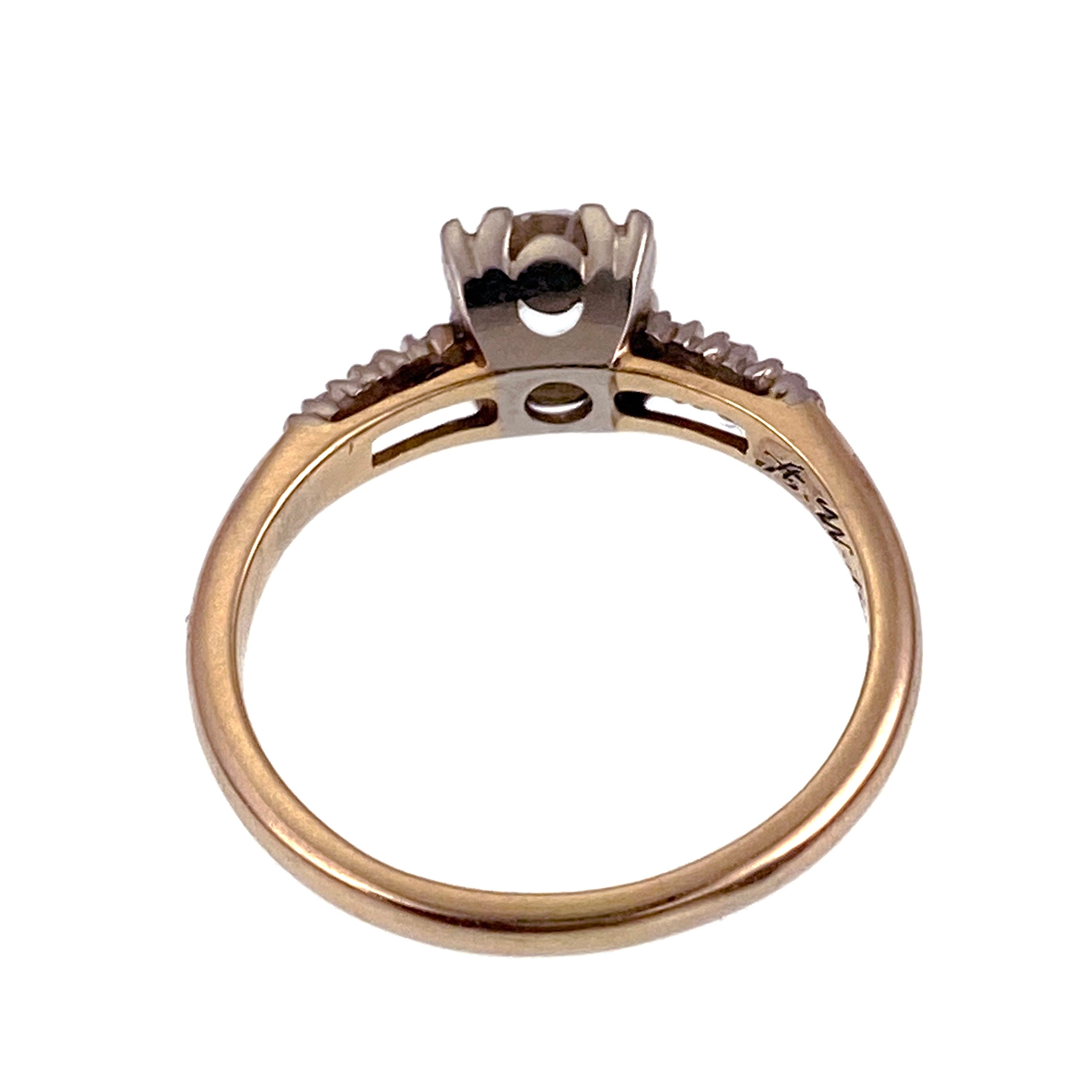 Vintage 14K & Diamond Engagement Ring - Etsy
