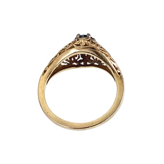 Art Deco 14K Sapphire Ring - image 5