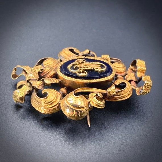 Antique French 18K & Jet Brooch - image 2