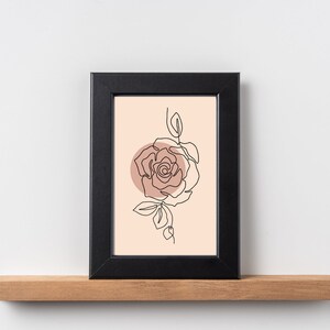 Rose Line Art, Printable Rose Art, Rose Line Drawing, Printable Home ...