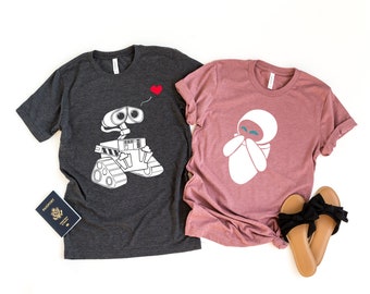 COUPLES Shirts, WALL-E and EVE Couples Shirts, vacation shirt, Birthday Shirt for couples, Anniversary tshirts for couples, Custom shirts