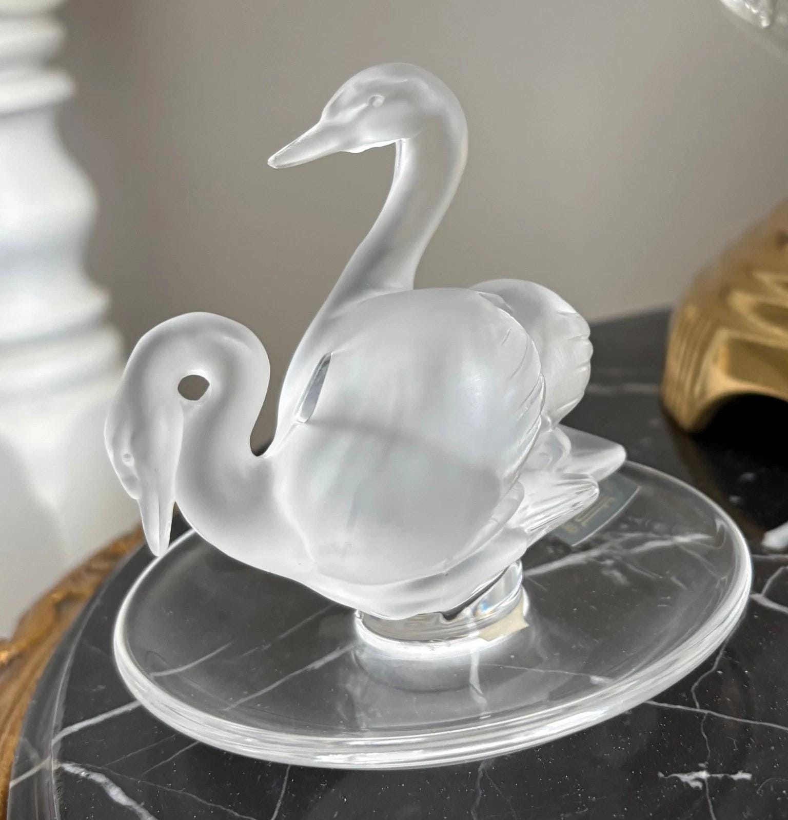 Lalique Crystal Swan - Etsy