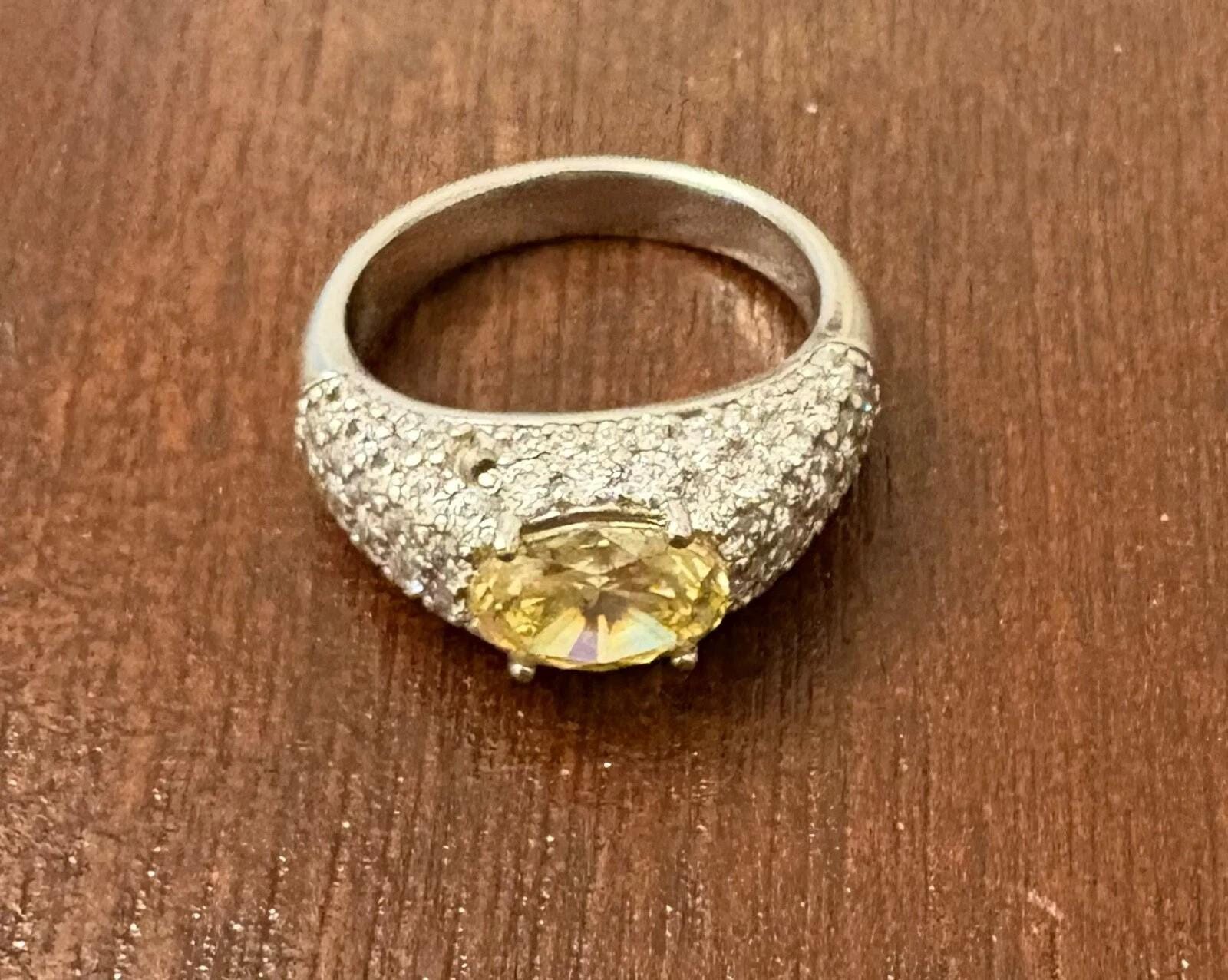 Jean Dousset Statement Ring Size Sterling Silver Cubic Zirconia