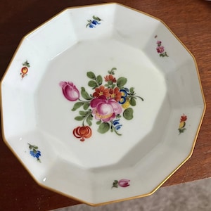 Nymphenburg Germany Floral Bowl Decorative Hand-Painted 5.5&quot; Vintage Dresden Porcelain