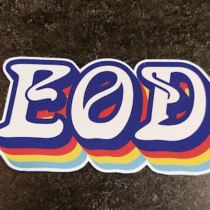 Etiqueta retro Groovy do EOD de &lt;br&gt; Entrega Rápida? Vida tecnológica de bomba